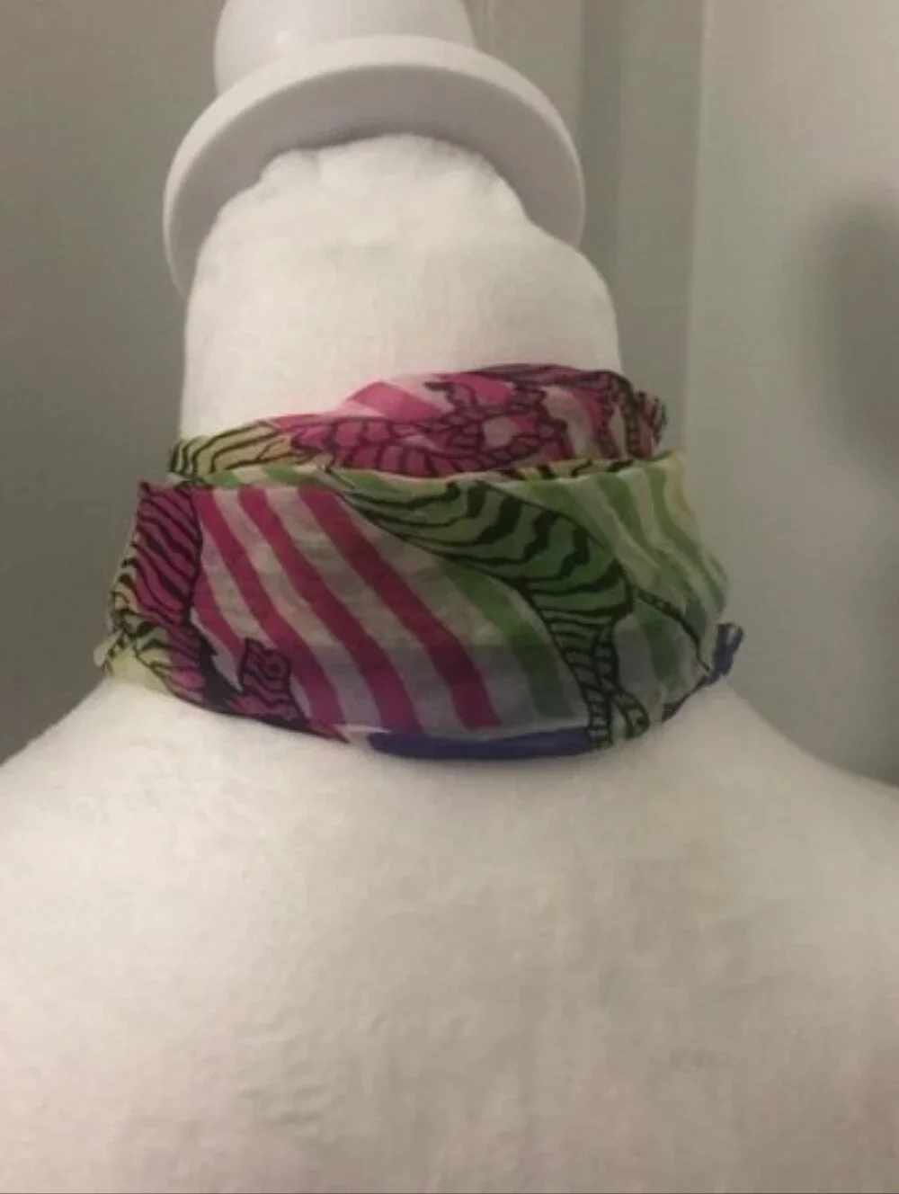 Vintage 1960s 1970s Psychedelic Lightweight Striped Zebra Scarf One Size